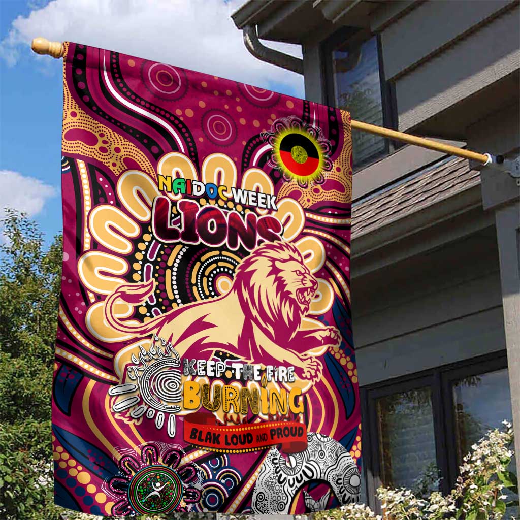 Brisbane Lions NAIDOC Week 2024 Garden Flag Mascot Football - Vibe Hoodie Shop