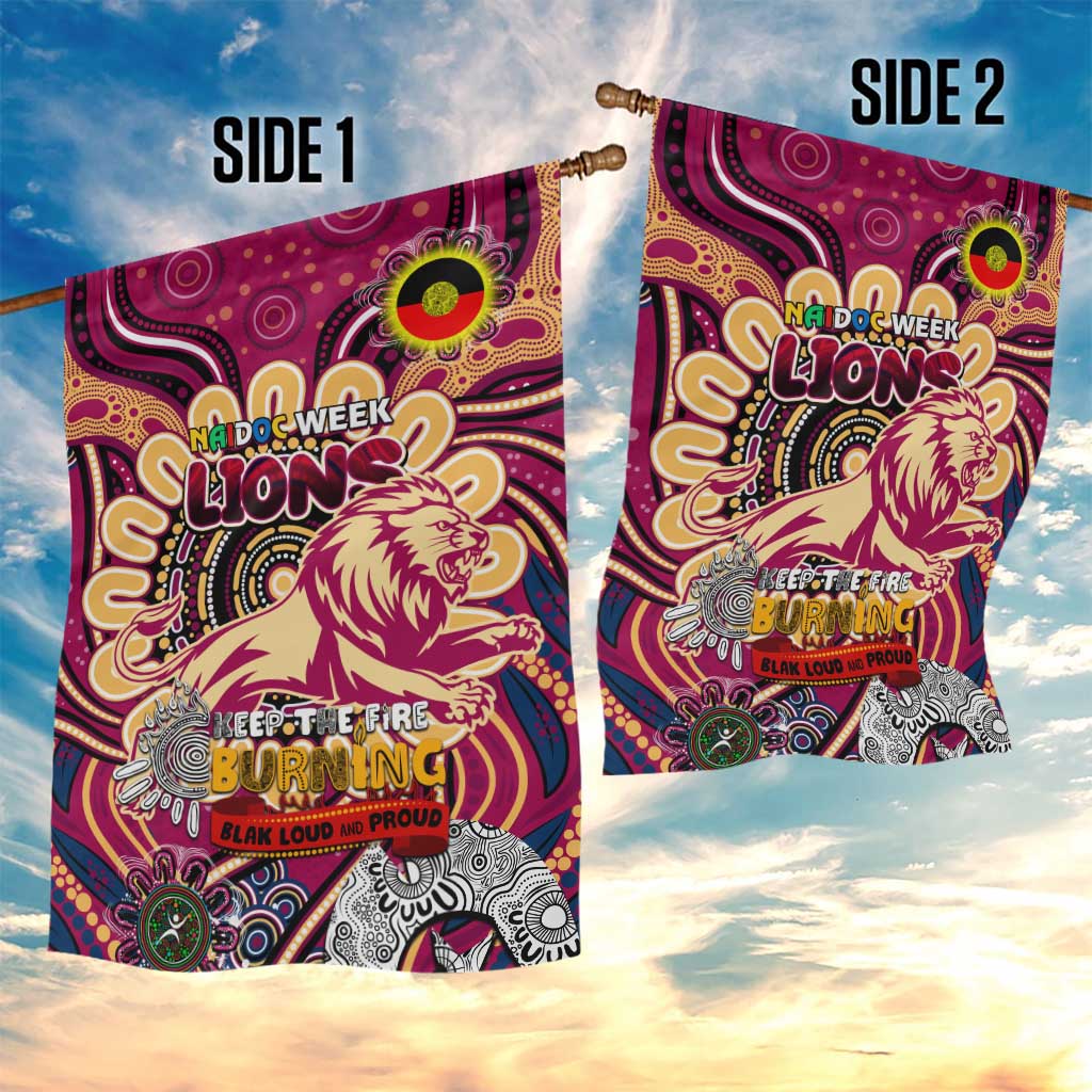 Brisbane Lions NAIDOC Week 2024 Garden Flag Mascot Football - Vibe Hoodie Shop