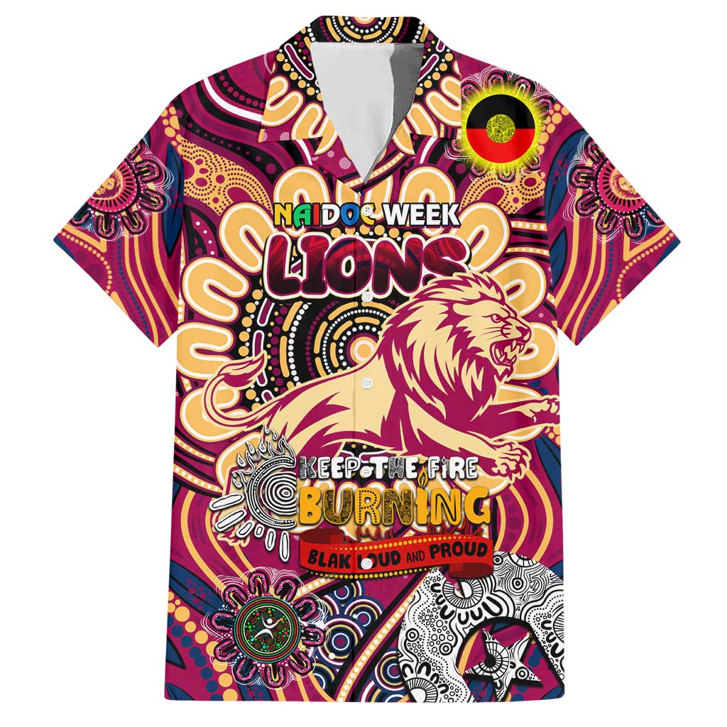 Custom Brisbane Lions NAIDOC Week 2024 Hawaiian Shirt Mascot Football - Vibe Hoodie Shop