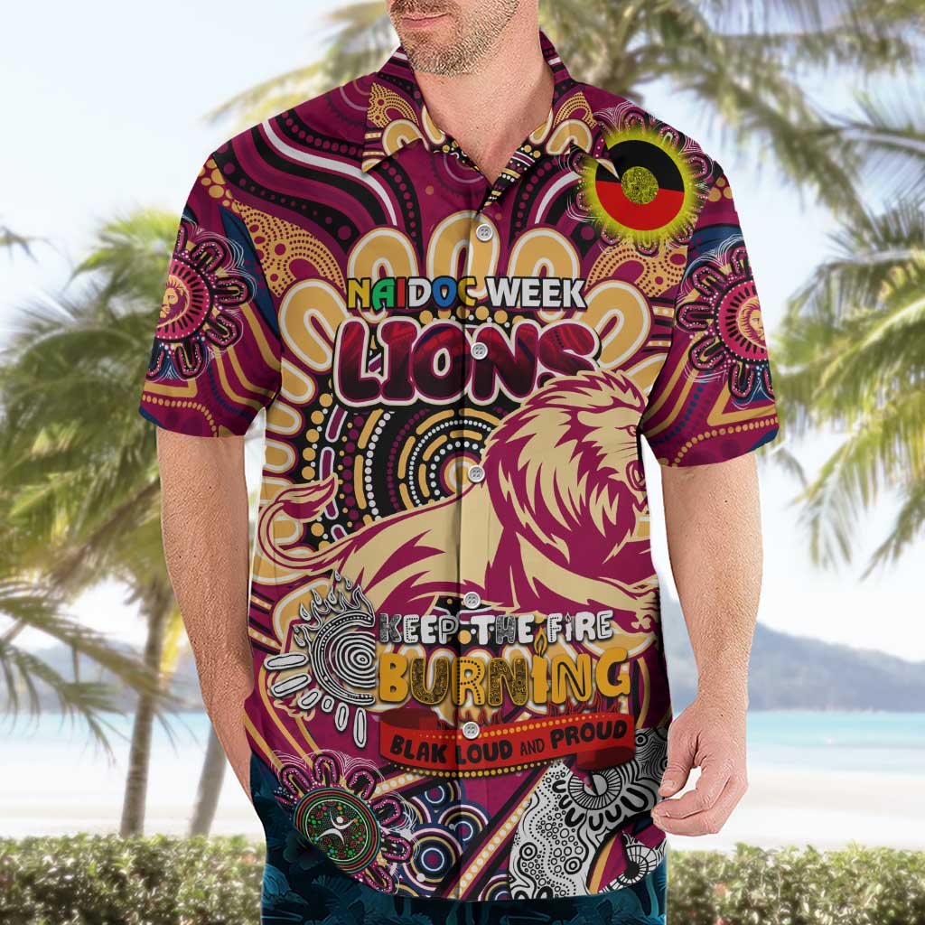 Custom Brisbane Lions NAIDOC Week 2024 Hawaiian Shirt Mascot Football - Vibe Hoodie Shop