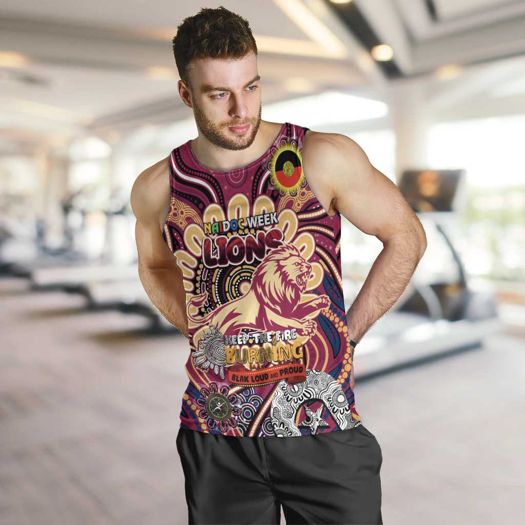 Custom Brisbane Lions NAIDOC Week 2024 Men Tank Top Mascot Football - Vibe Hoodie Shop