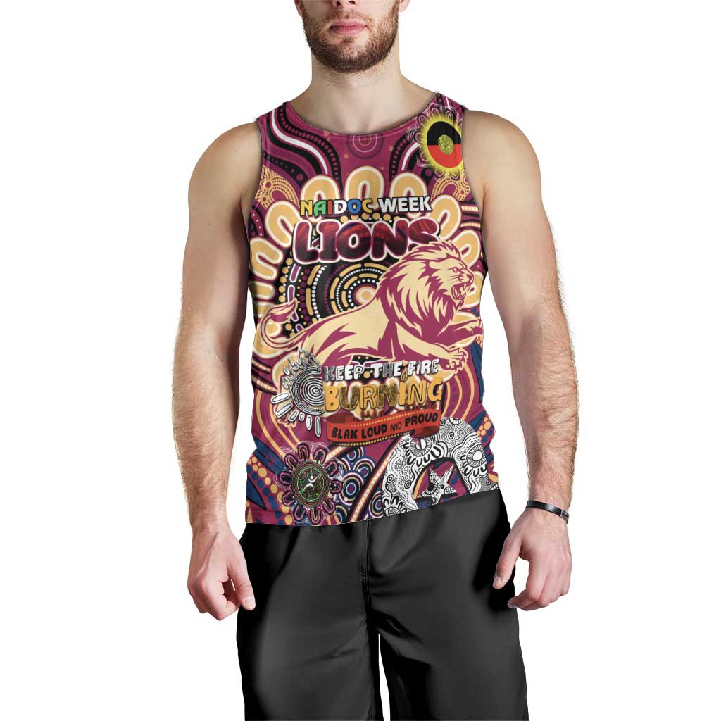 Custom Brisbane Lions NAIDOC Week 2024 Men Tank Top Mascot Football - Vibe Hoodie Shop