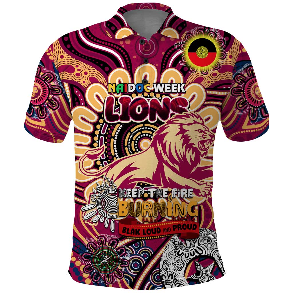 Custom Brisbane Lions NAIDOC Week 2024 Polo Shirt Mascot Football - Vibe Hoodie Shop