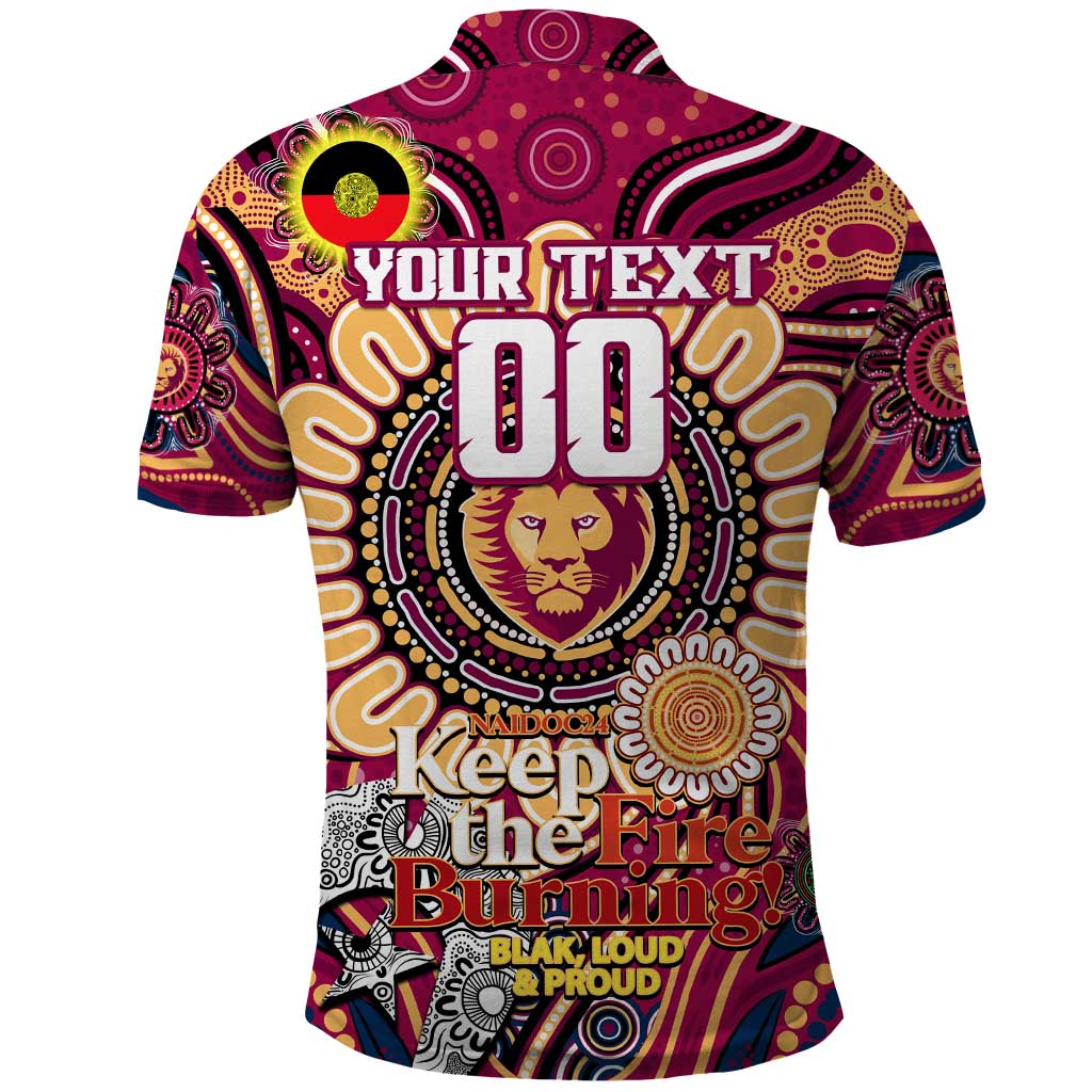Custom Brisbane Lions NAIDOC Week 2024 Polo Shirt Mascot Football - Vibe Hoodie Shop