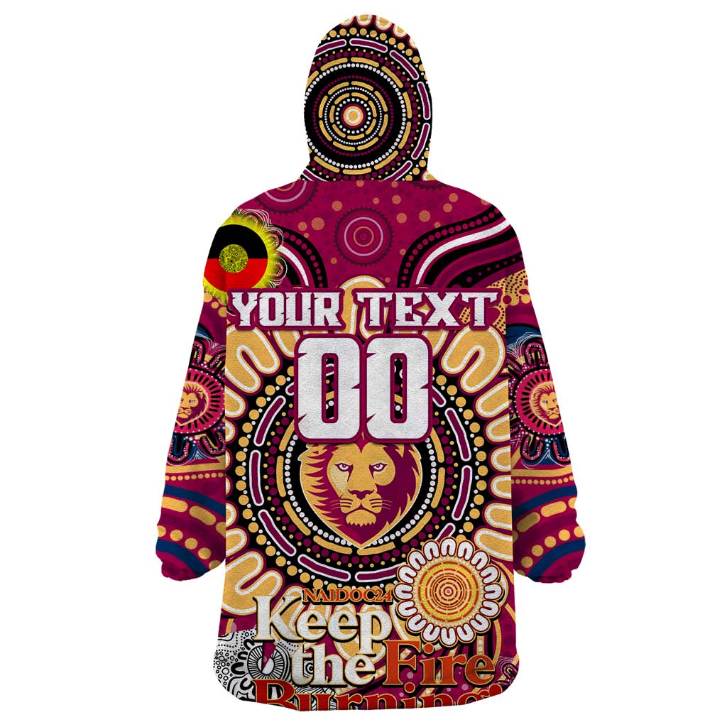 Custom Brisbane Lions NAIDOC Week 2024 Wearable Blanket Hoodie Mascot Football - Vibe Hoodie Shop