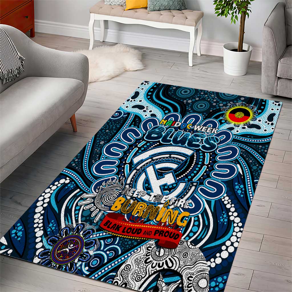 Carlton Blues NAIDOC Week 2024 Area Rug Mascot Football - Vibe Hoodie Shop