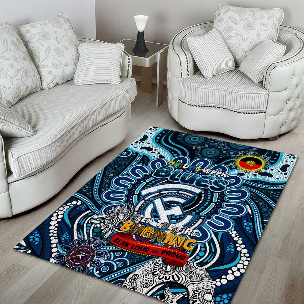 Carlton Blues NAIDOC Week 2024 Area Rug Mascot Football - Vibe Hoodie Shop