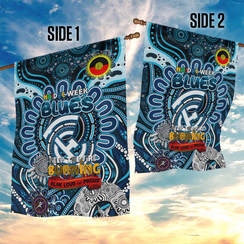 Carlton Blues NAIDOC Week 2024 Garden Flag Mascot Football - Vibe Hoodie Shop