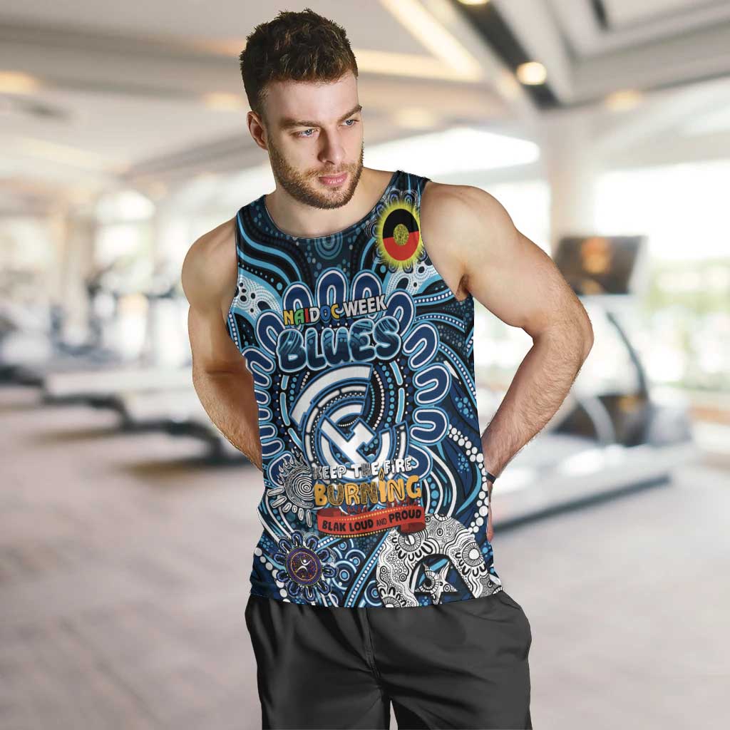 Custom Carlton Blues NAIDOC Week 2024 Men Tank Top Mascot Football - Vibe Hoodie Shop