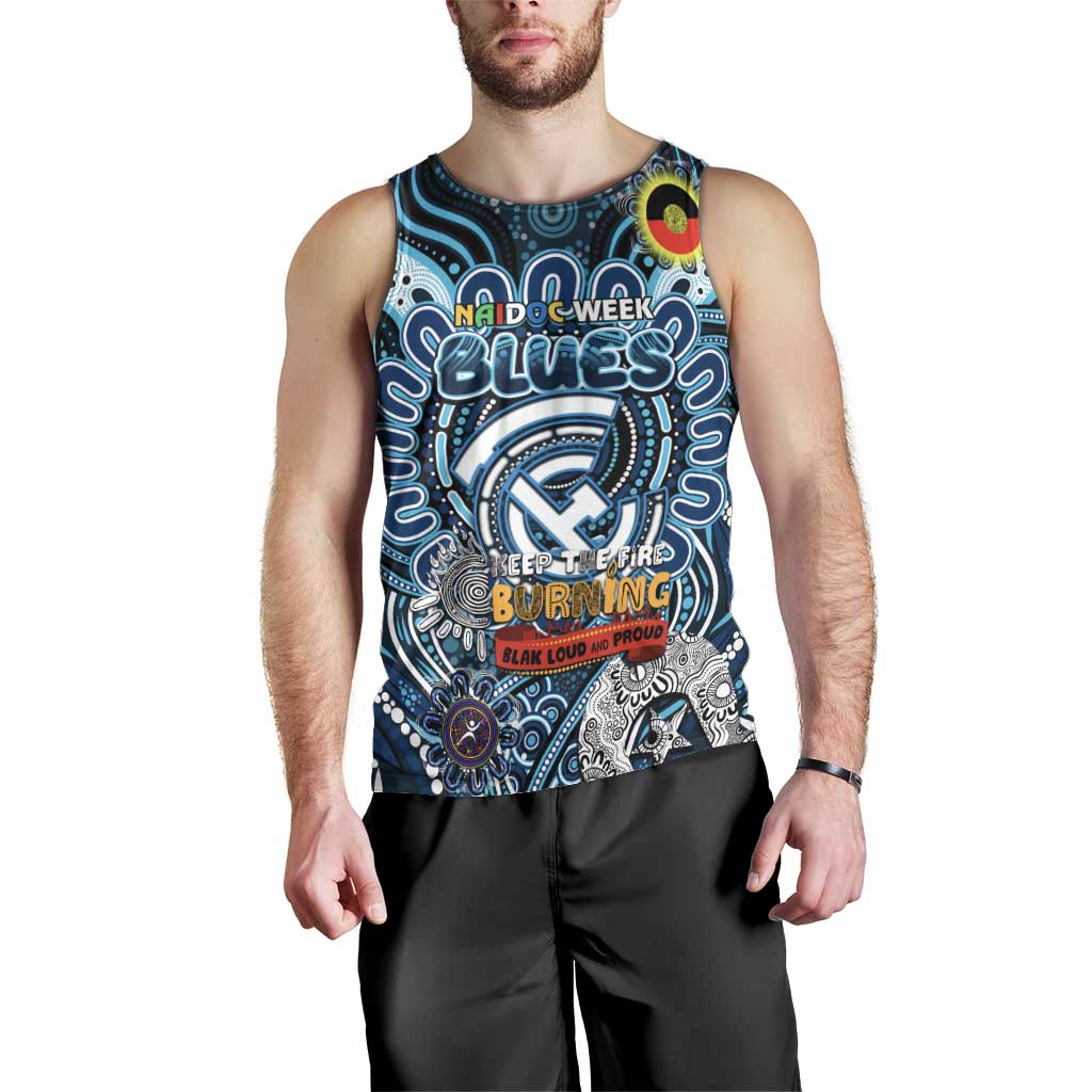 Custom Carlton Blues NAIDOC Week 2024 Men Tank Top Mascot Football - Vibe Hoodie Shop