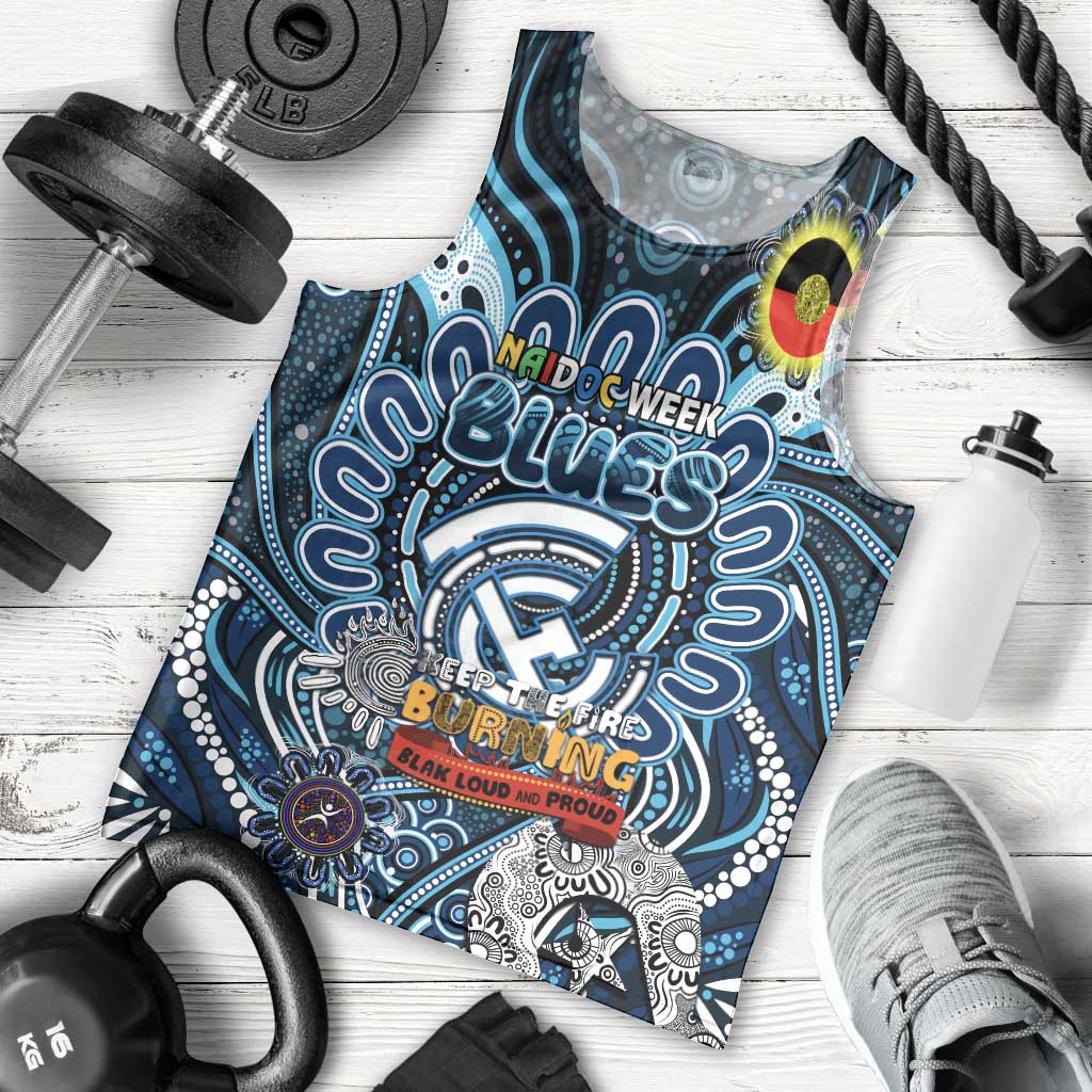 Custom Carlton Blues NAIDOC Week 2024 Men Tank Top Mascot Football - Vibe Hoodie Shop