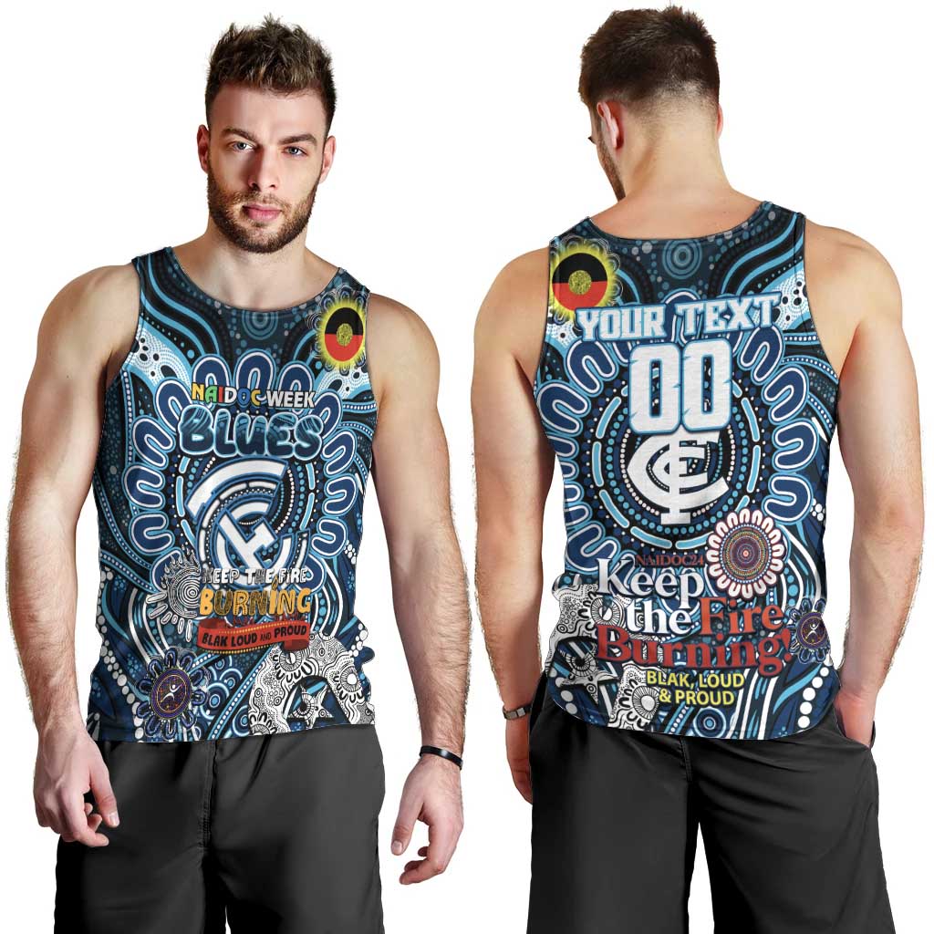Custom Carlton Blues NAIDOC Week 2024 Men Tank Top Mascot Football - Vibe Hoodie Shop