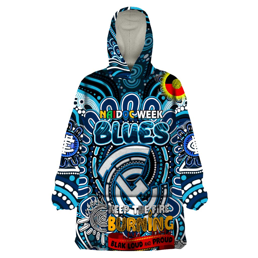 Custom Carlton Blues NAIDOC Week 2024 Wearable Blanket Hoodie Mascot Football - Vibe Hoodie Shop