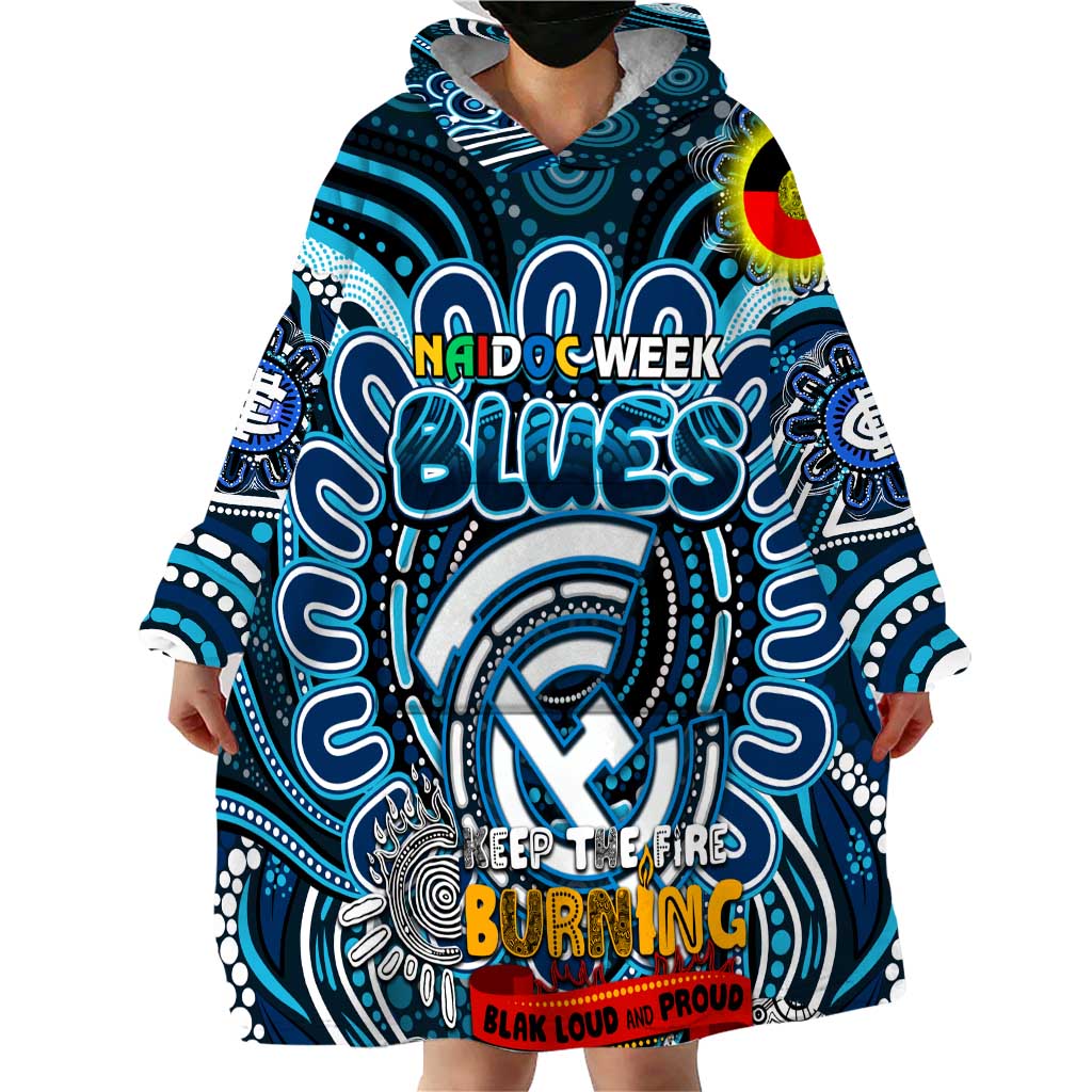 Custom Carlton Blues NAIDOC Week 2024 Wearable Blanket Hoodie Mascot Football - Vibe Hoodie Shop