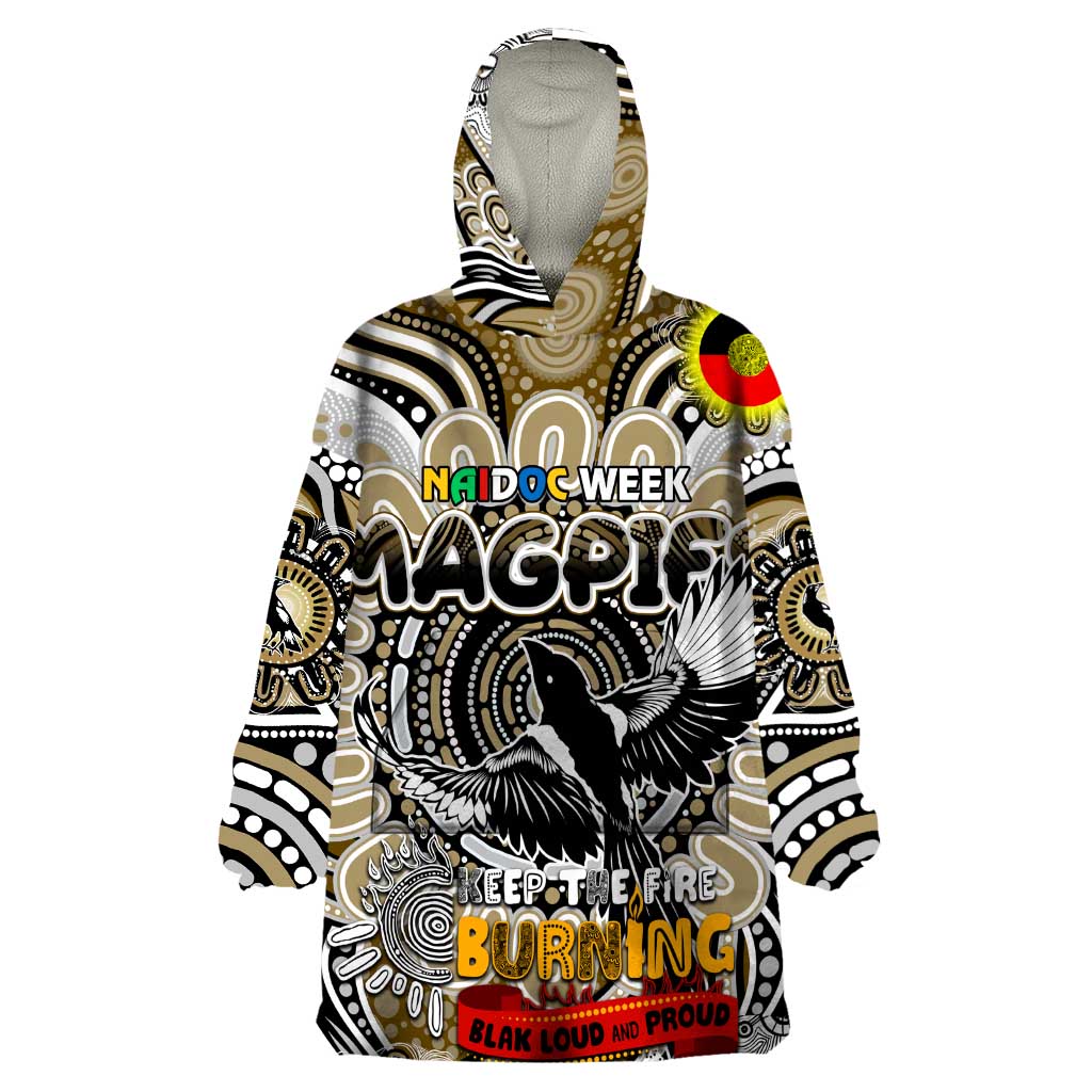 Custom Collingwood Magpies NAIDOC Week 2024 Wearable Blanket Hoodie Mascot Football - Vibe Hoodie Shop