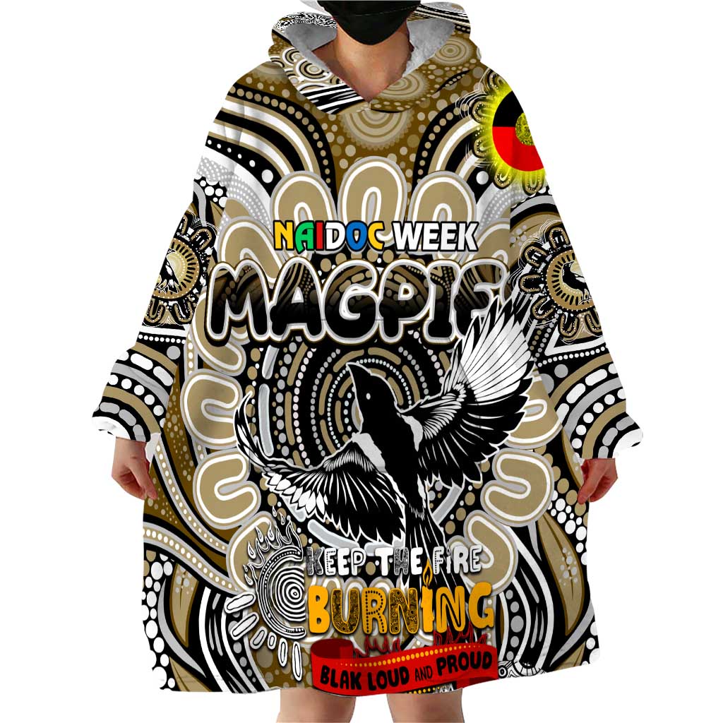 Custom Collingwood Magpies NAIDOC Week 2024 Wearable Blanket Hoodie Mascot Football - Vibe Hoodie Shop