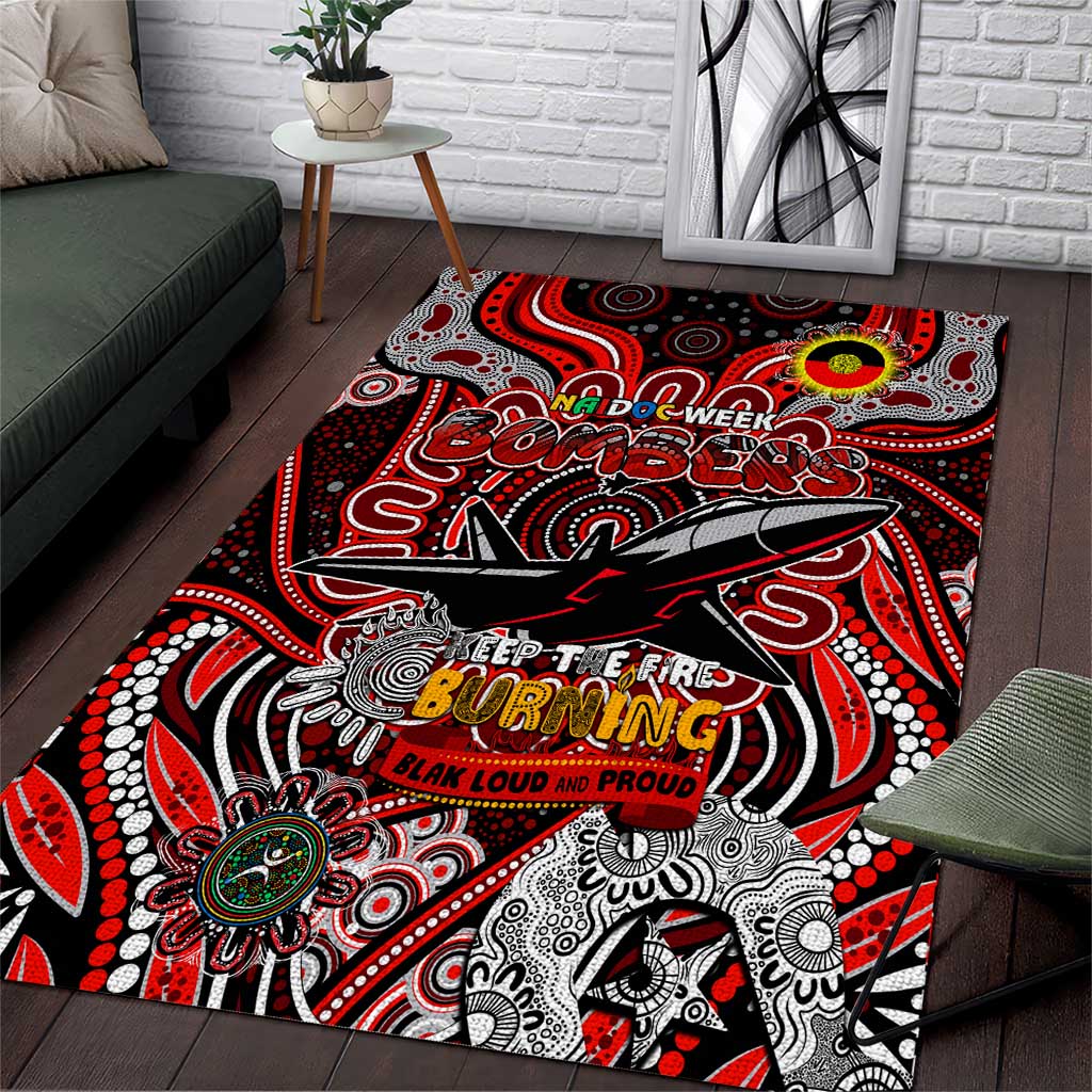 Essendon Bombers NAIDOC Week 2024 Area Rug Mascot Football - Vibe Hoodie Shop