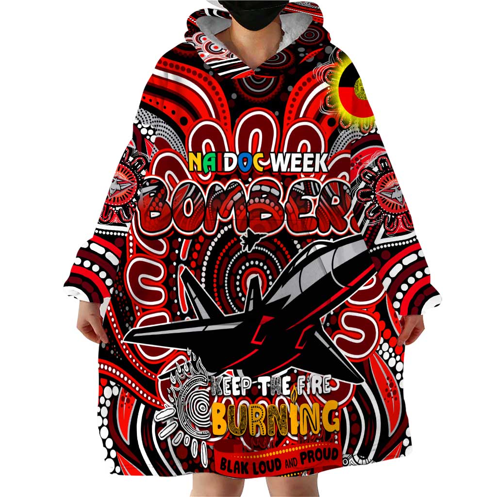 Custom Essendon Bombers NAIDOC Week 2024 Wearable Blanket Hoodie Mascot Football - Vibe Hoodie Shop