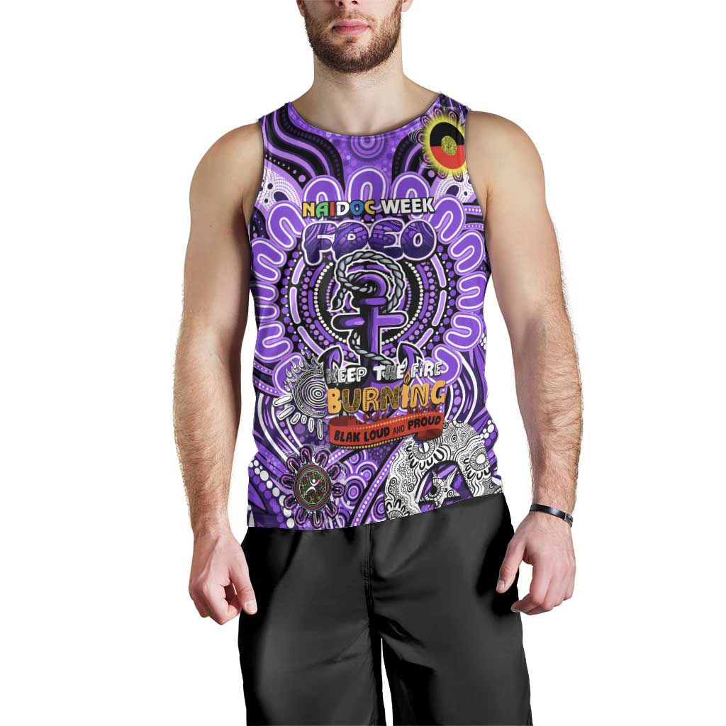 Custom Fremantle Dockers Freo NAIDOC Week 2024 Men Tank Top Mascot Football - Vibe Hoodie Shop