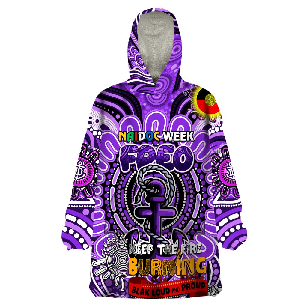 Custom Fremantle Dockers Freo NAIDOC Week 2024 Wearable Blanket Hoodie Mascot Football - Vibe Hoodie Shop