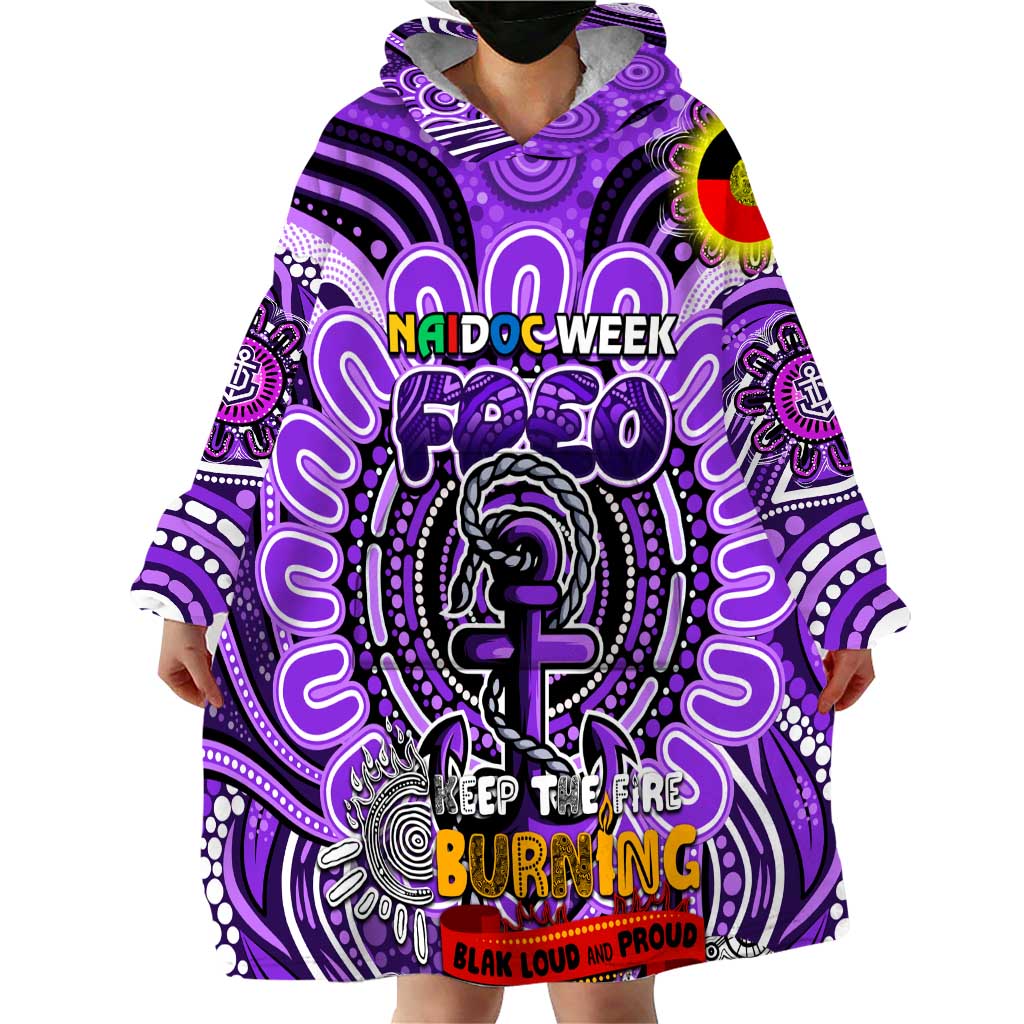 Custom Fremantle Dockers Freo NAIDOC Week 2024 Wearable Blanket Hoodie Mascot Football - Vibe Hoodie Shop