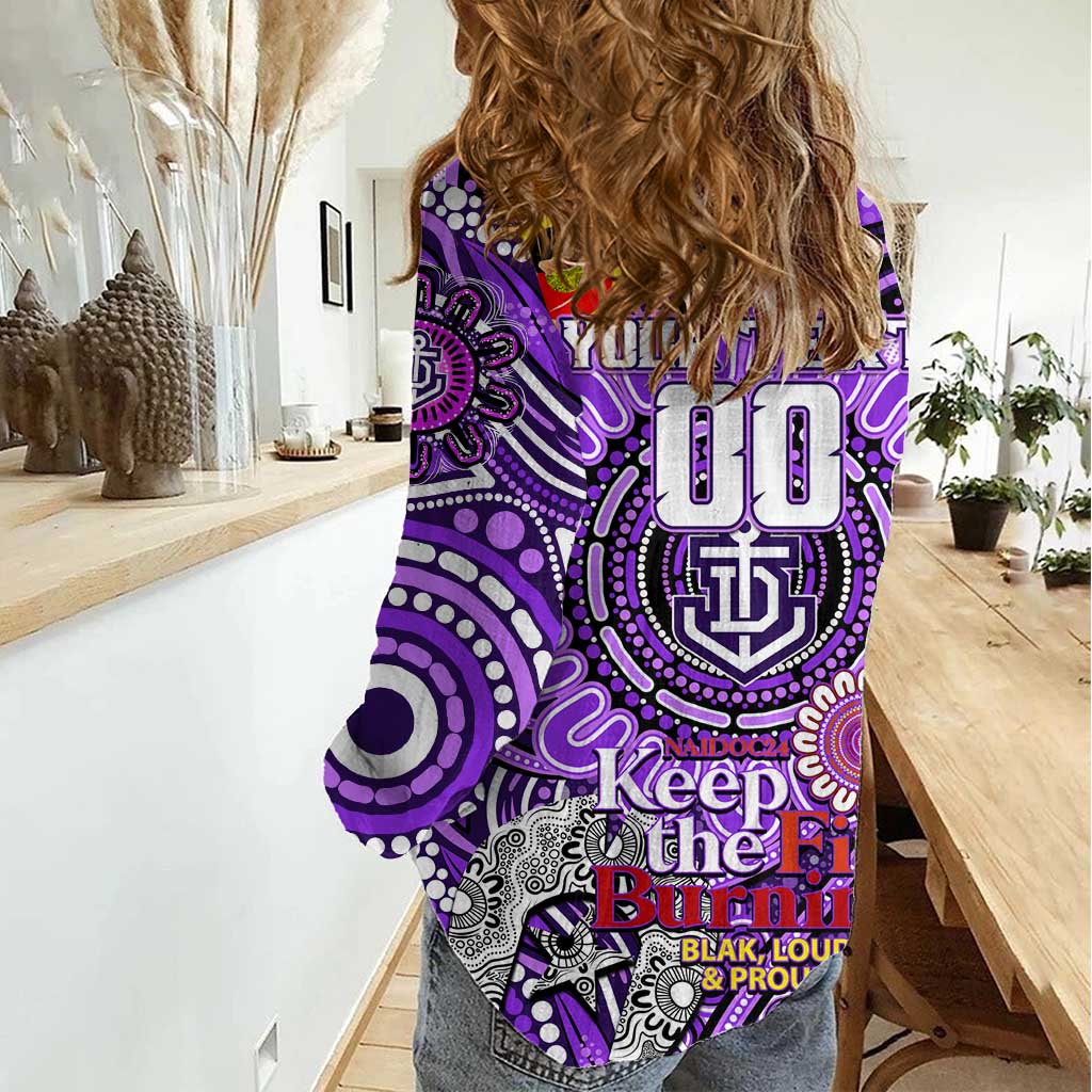 Custom Fremantle Dockers Freo NAIDOC Week 2024 Women Casual Shirt Mascot Football - Vibe Hoodie Shop