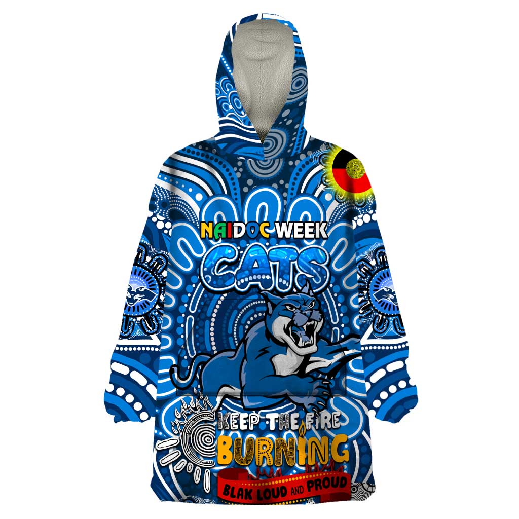 Custom Geelong Cats NAIDOC Week 2024 Wearable Blanket Hoodie Mascot Football - Vibe Hoodie Shop