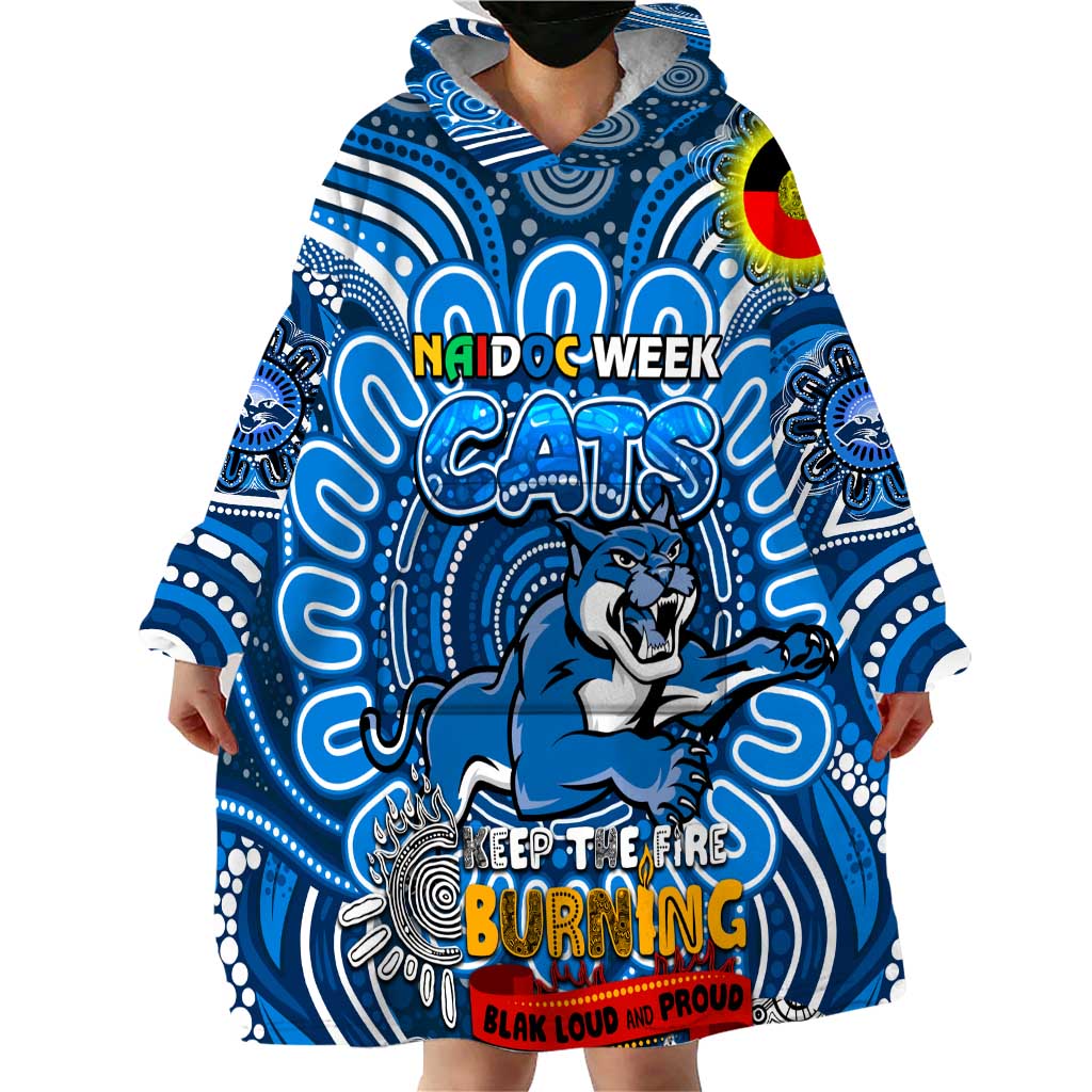 Custom Geelong Cats NAIDOC Week 2024 Wearable Blanket Hoodie Mascot Football - Vibe Hoodie Shop