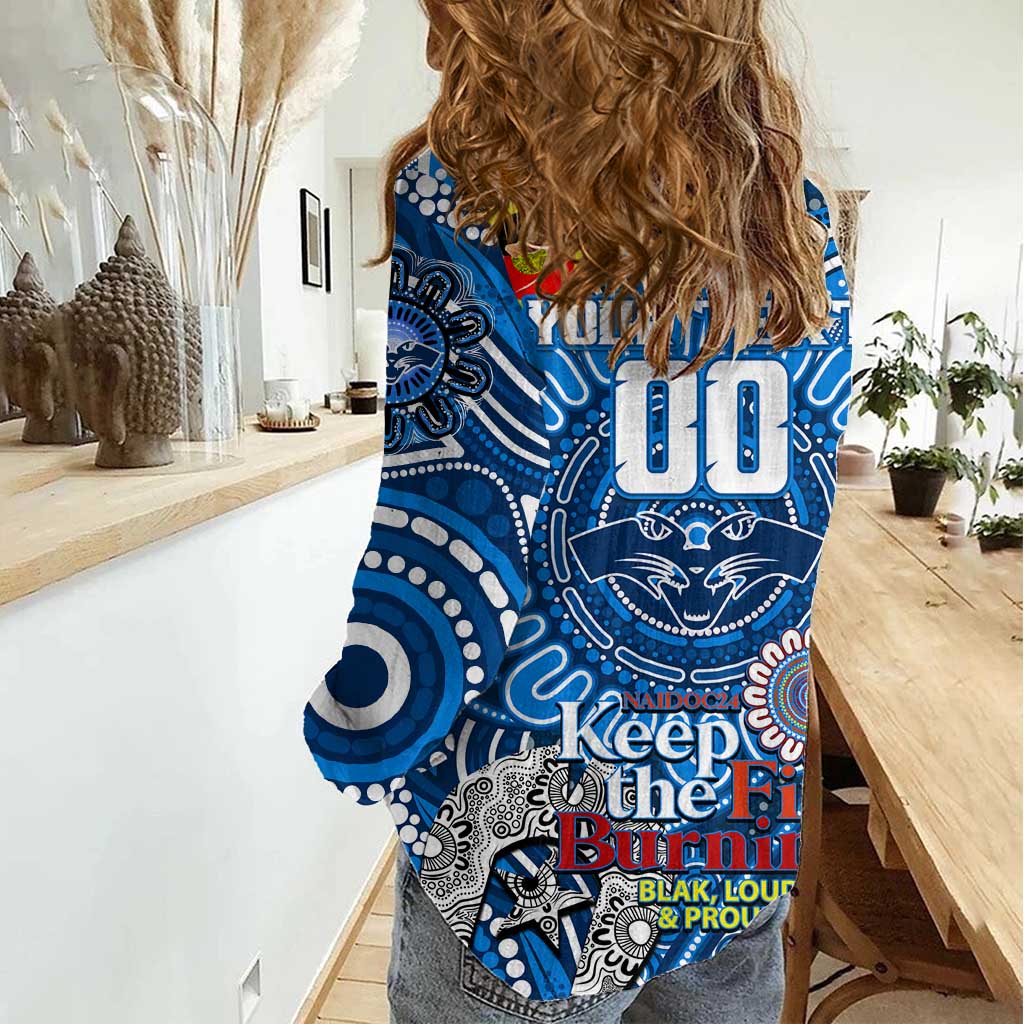Custom Geelong Cats NAIDOC Week 2024 Women Casual Shirt Mascot Football - Vibe Hoodie Shop