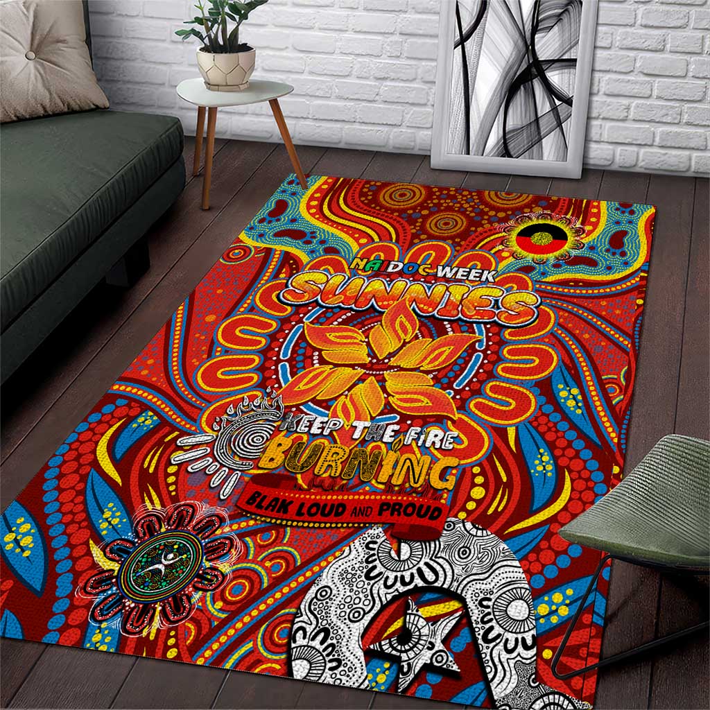 Gold Coast Suns NAIDOC Week 2024 Area Rug Mascot Football - Vibe Hoodie Shop