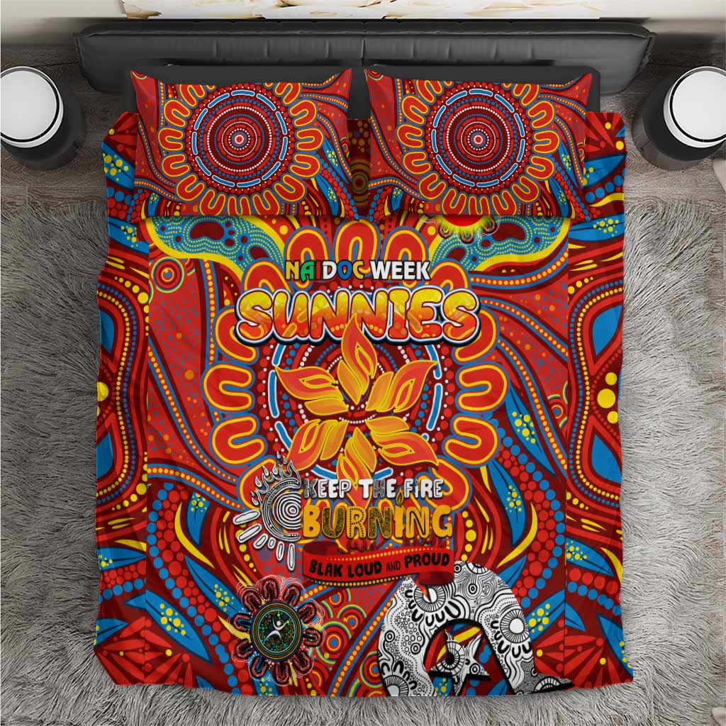 Gold Coast Suns NAIDOC Week 2024 Bedding Set Mascot Football - Vibe Hoodie Shop