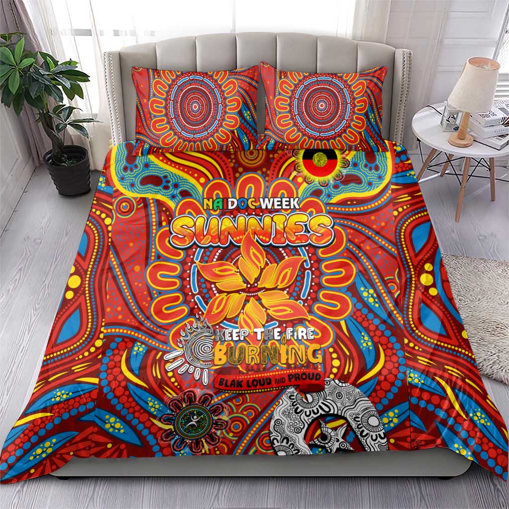 Gold Coast Suns NAIDOC Week 2024 Bedding Set Mascot Football - Vibe Hoodie Shop