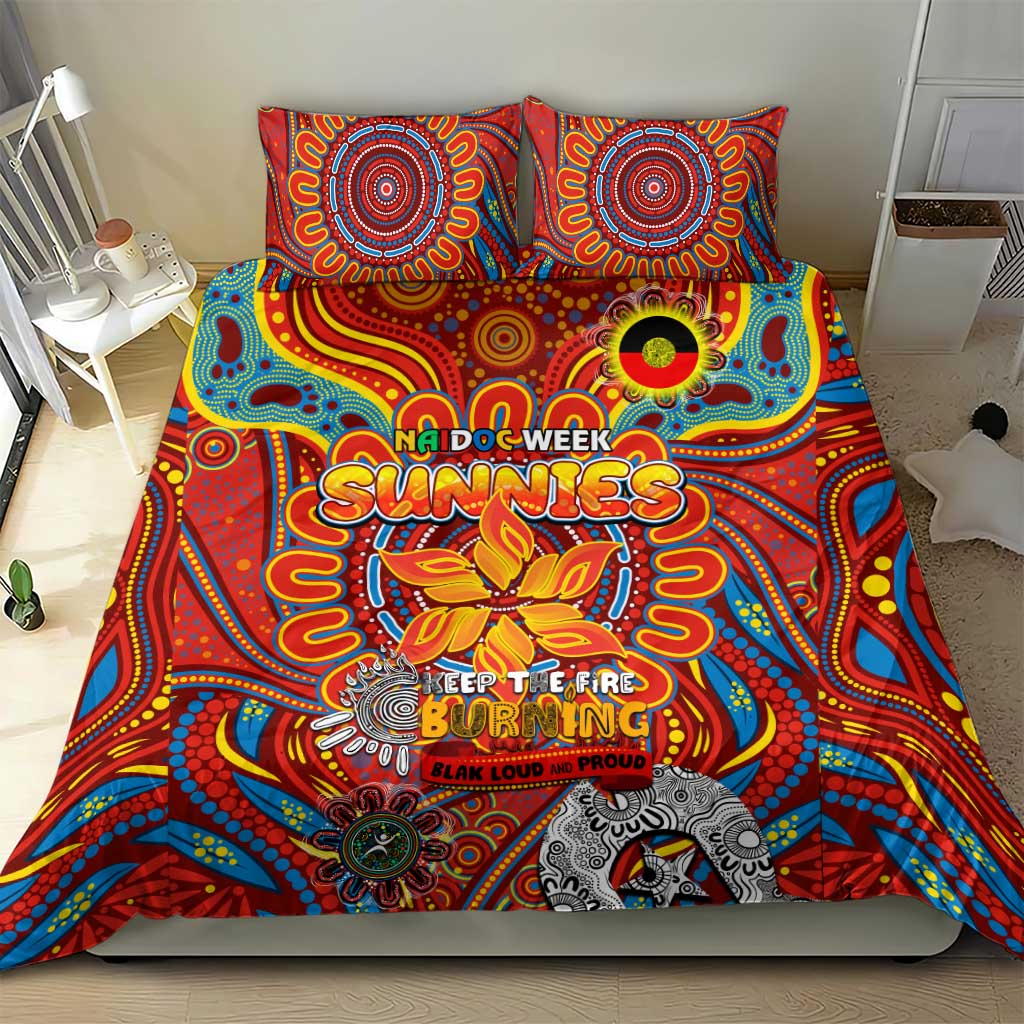 Gold Coast Suns NAIDOC Week 2024 Bedding Set Mascot Football - Vibe Hoodie Shop