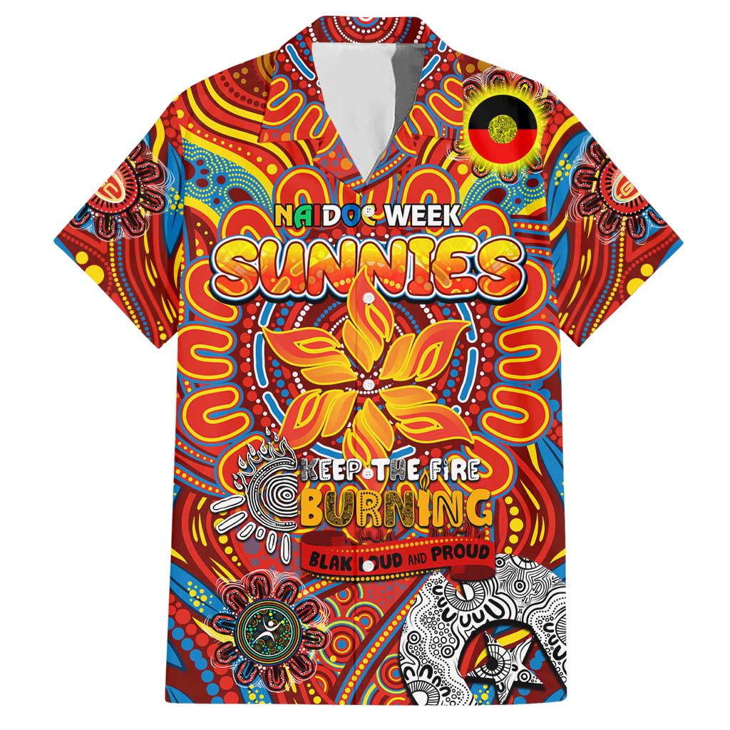 Custom Gold Coast Suns NAIDOC Week 2024 Hawaiian Shirt Mascot Football - Vibe Hoodie Shop