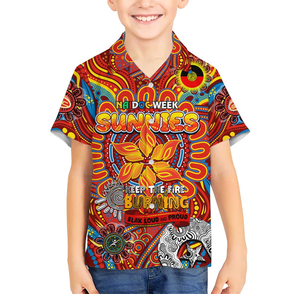 Custom Gold Coast Suns NAIDOC Week 2024 Hawaiian Shirt Mascot Football - Vibe Hoodie Shop