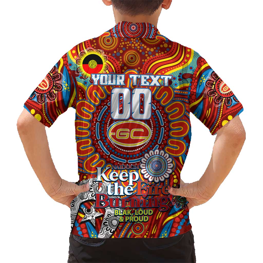 Custom Gold Coast Suns NAIDOC Week 2024 Hawaiian Shirt Mascot Football - Vibe Hoodie Shop