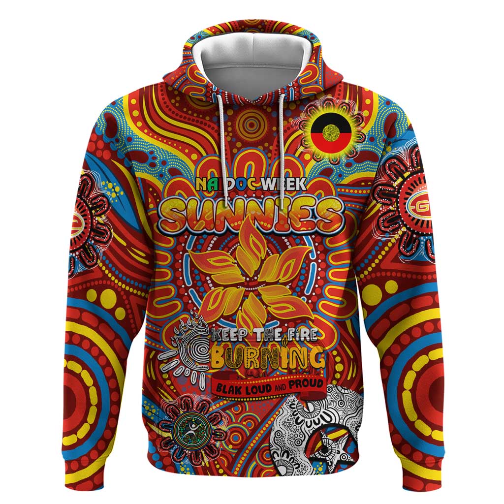 Custom Gold Coast Suns NAIDOC Week 2024 Hoodie Mascot Football - Vibe Hoodie Shop