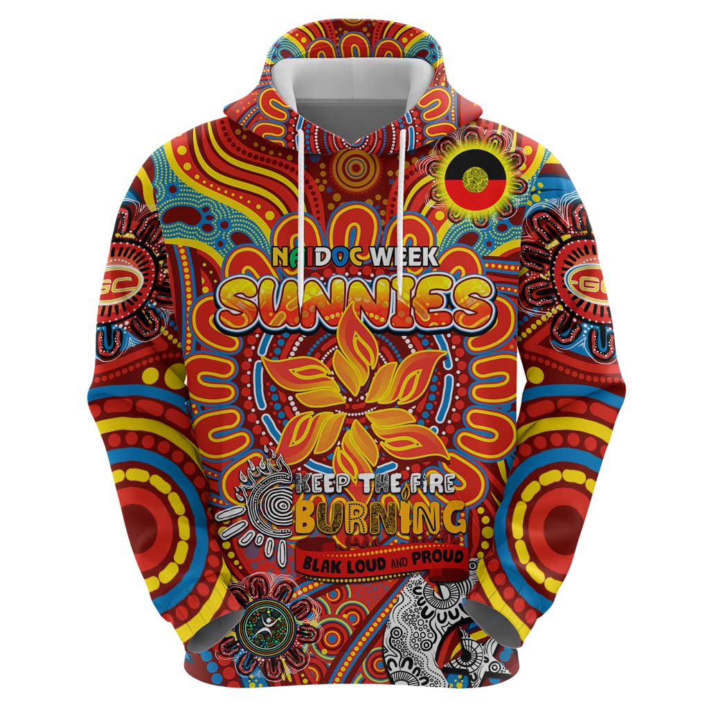 Custom Gold Coast Suns NAIDOC Week 2024 Hoodie Mascot Football - Vibe Hoodie Shop