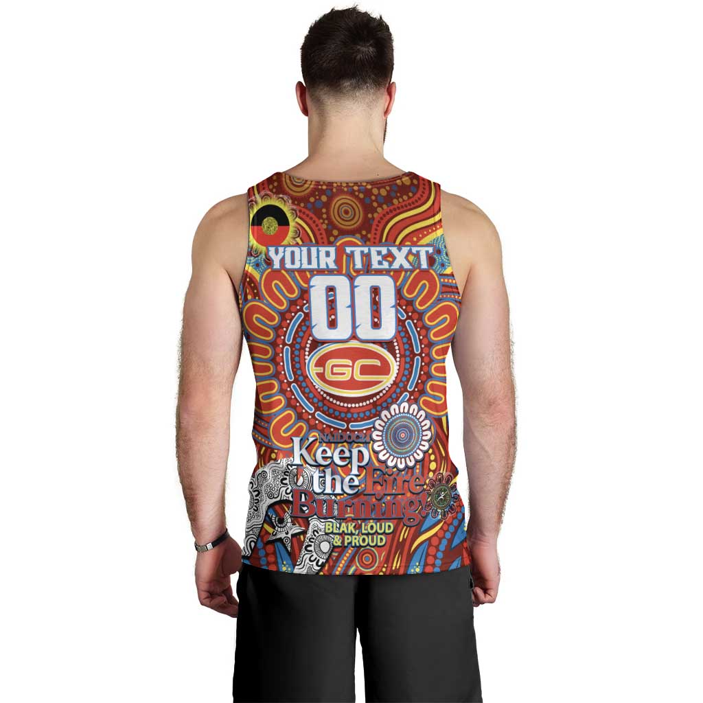 Custom Gold Coast Suns NAIDOC Week 2024 Men Tank Top Mascot Football - Vibe Hoodie Shop