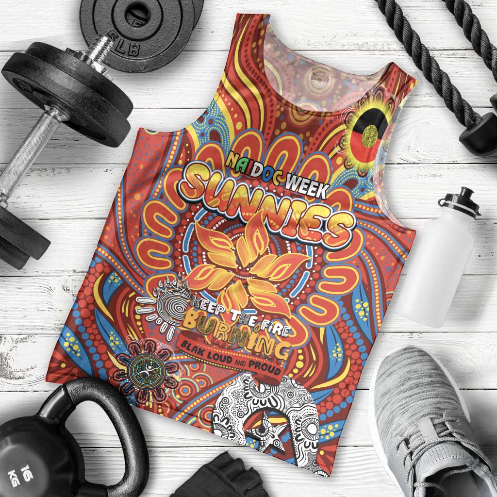 Custom Gold Coast Suns NAIDOC Week 2024 Men Tank Top Mascot Football - Vibe Hoodie Shop