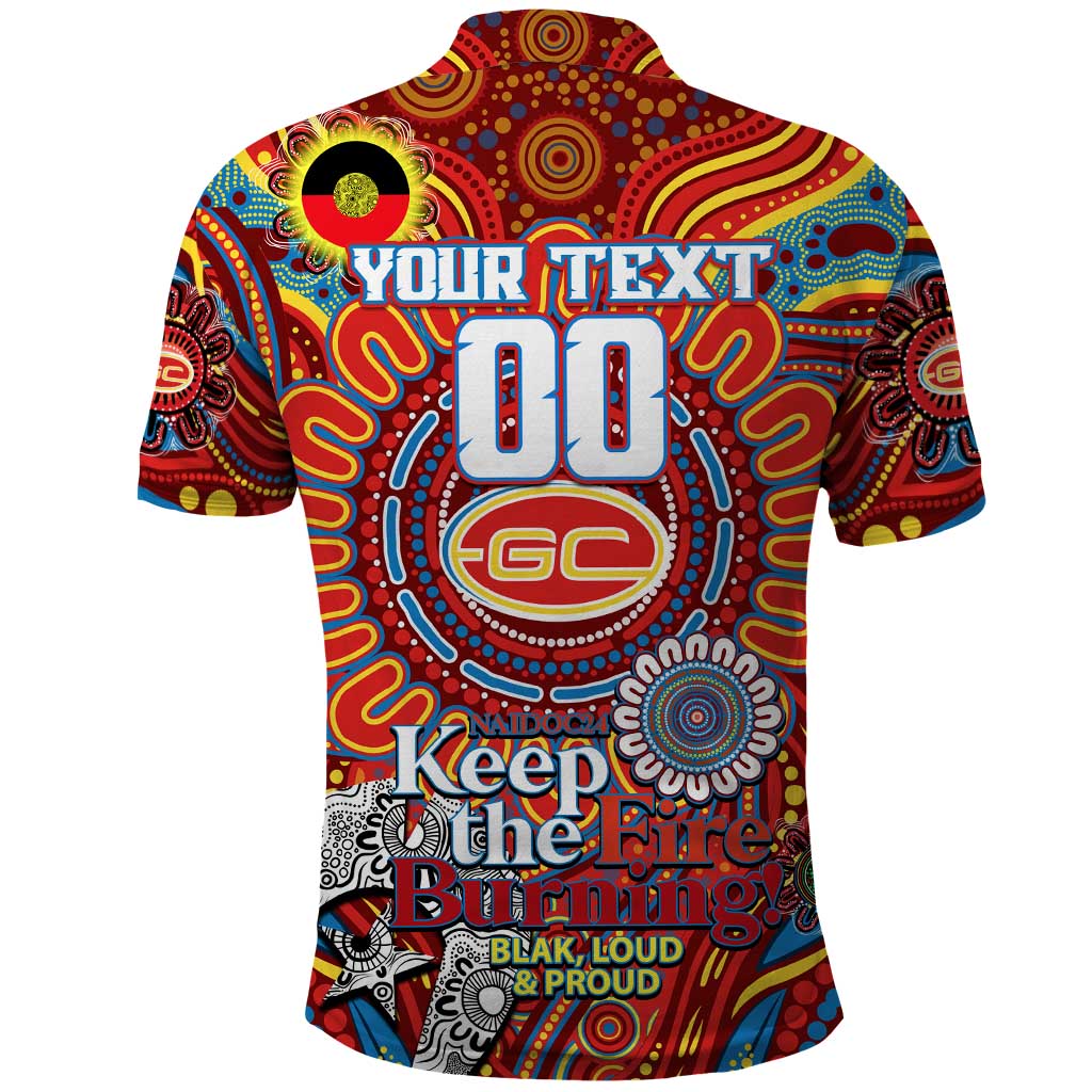 Custom Gold Coast Suns NAIDOC Week 2024 Polo Shirt Mascot Football - Vibe Hoodie Shop