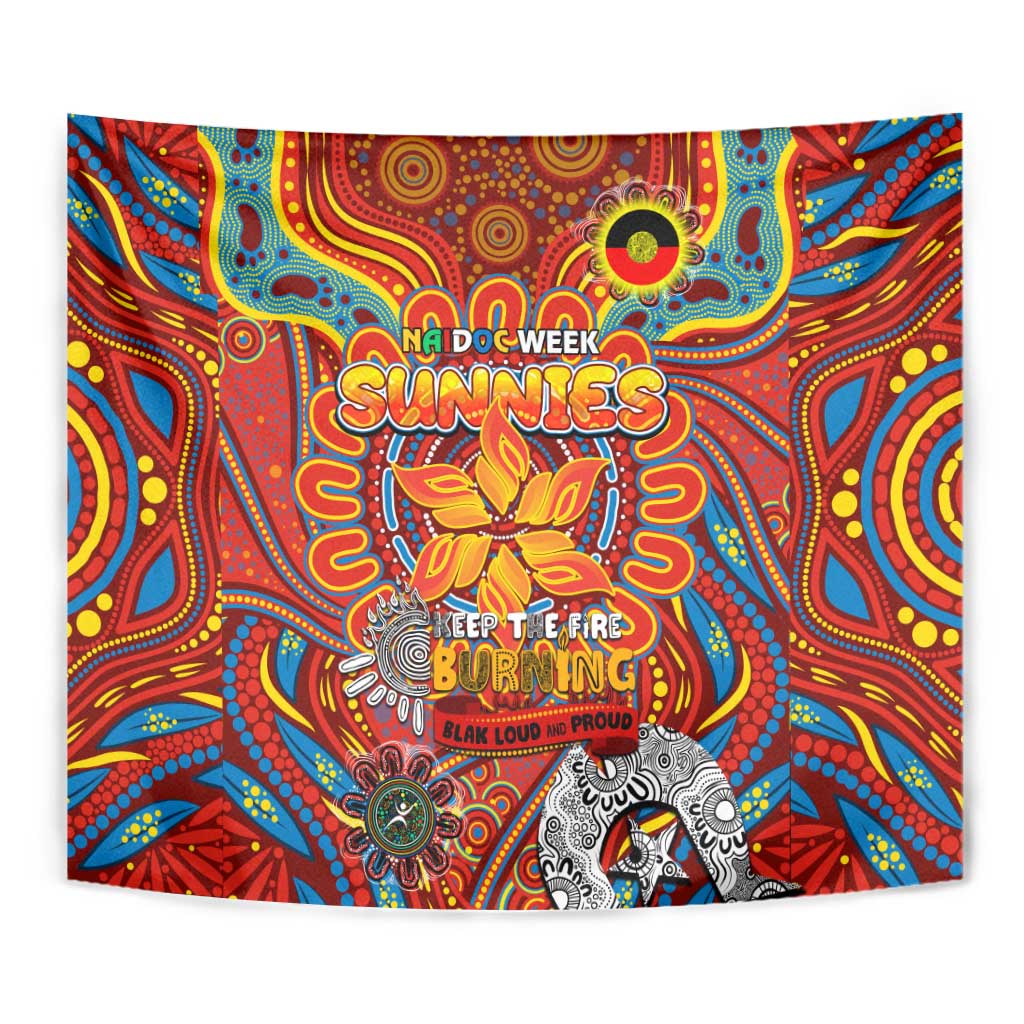 Gold Coast Suns NAIDOC Week 2024 Tapestry Mascot Football - Vibe Hoodie Shop