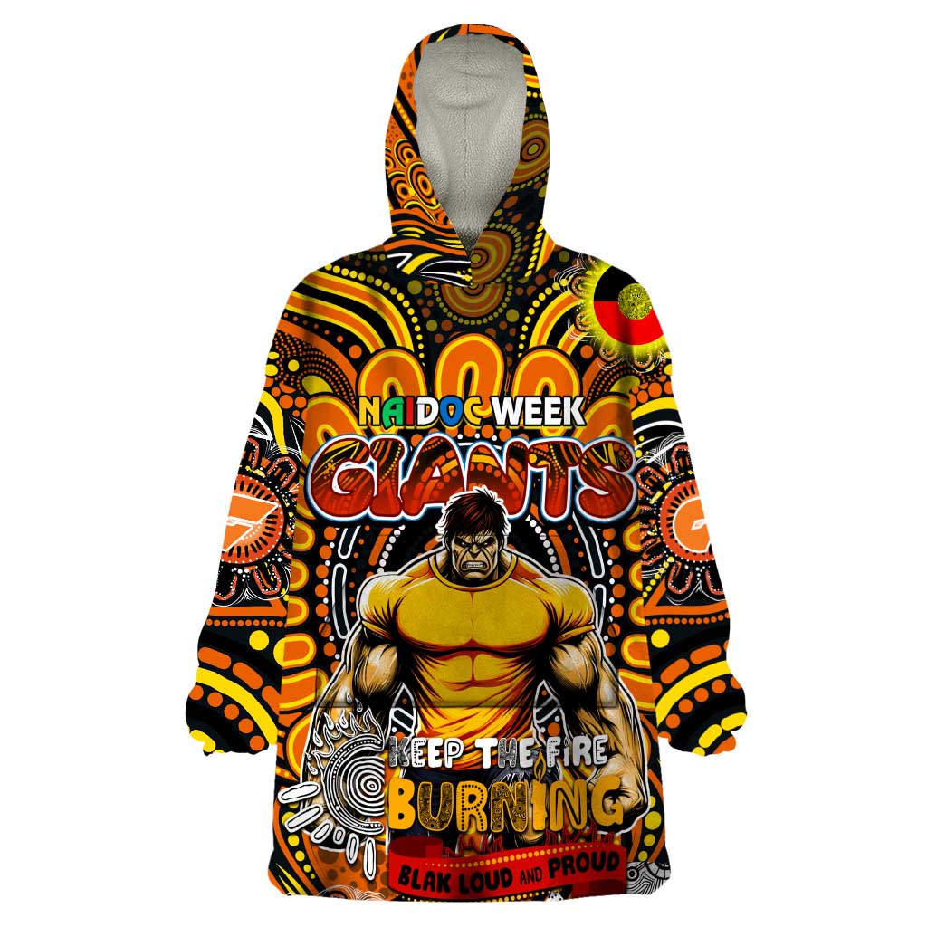 Custom GWS Giants NAIDOC Week 2024 Wearable Blanket Hoodie Mascot Football - Vibe Hoodie Shop