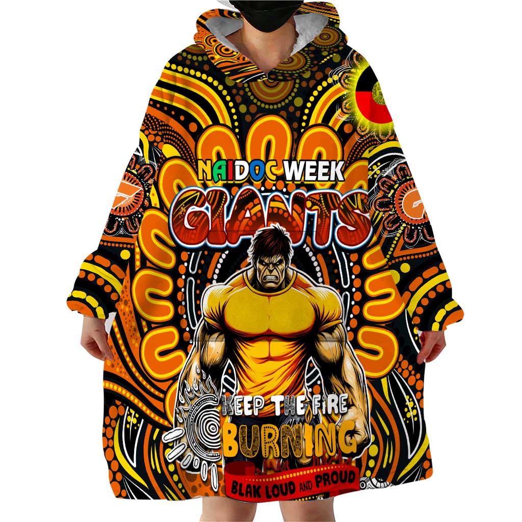 Custom GWS Giants NAIDOC Week 2024 Wearable Blanket Hoodie Mascot Football - Vibe Hoodie Shop