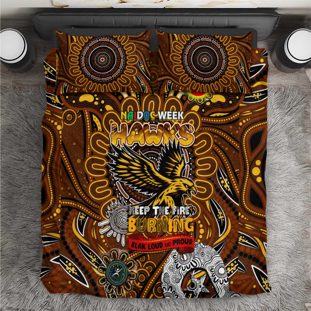 Hawthorn Hawks NAIDOC Week 2024 Bedding Set Mascot Football - Vibe Hoodie Shop