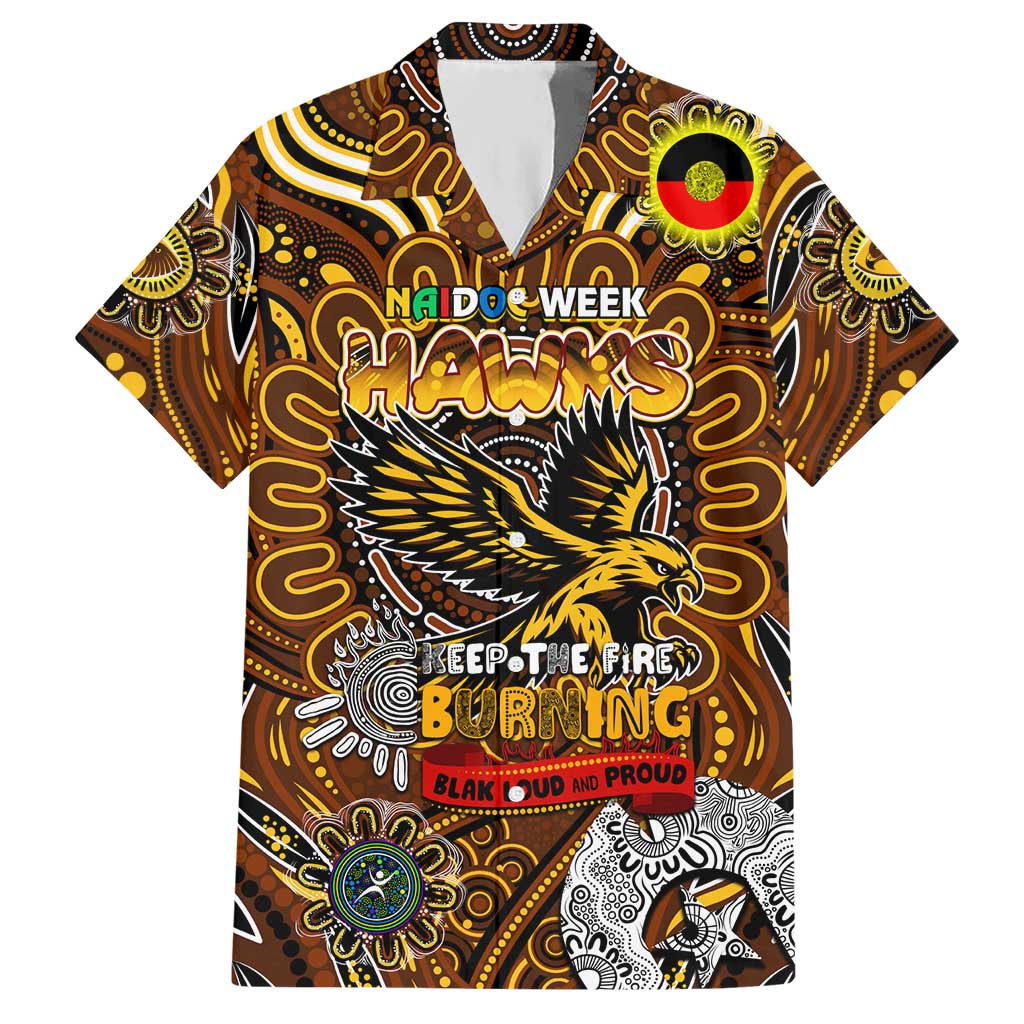 Custom Hawthorn Hawks NAIDOC Week 2024 Hawaiian Shirt Mascot Football - Vibe Hoodie Shop