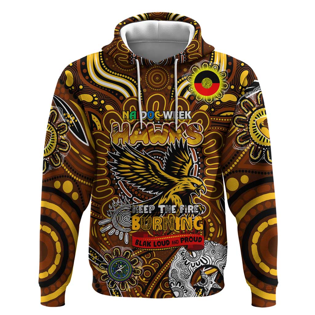 Custom Hawthorn Hawks NAIDOC Week 2024 Hoodie Mascot Football - Vibe Hoodie Shop