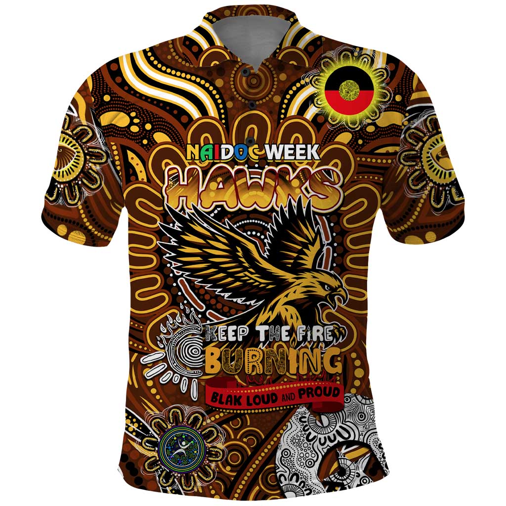 Custom Hawthorn Hawks NAIDOC Week 2024 Polo Shirt Mascot Football - Vibe Hoodie Shop