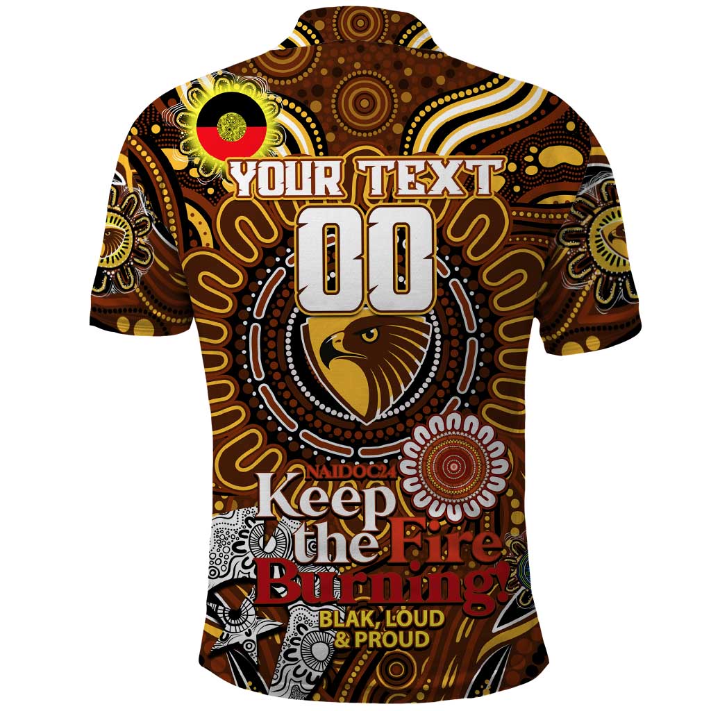 Custom Hawthorn Hawks NAIDOC Week 2024 Polo Shirt Mascot Football - Vibe Hoodie Shop