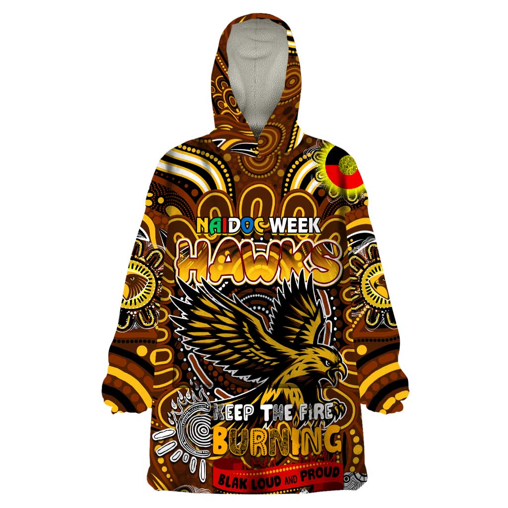 Custom Hawthorn Hawks NAIDOC Week 2024 Wearable Blanket Hoodie Mascot Football - Vibe Hoodie Shop